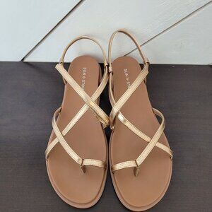 NEW Sun + Stone Womens Juune Rose Gold Strappy Sandals Size 11M